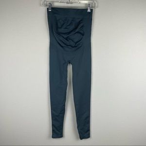 Blanqi Everyday Dark Teal Gray Maternity Belly Support Leggings